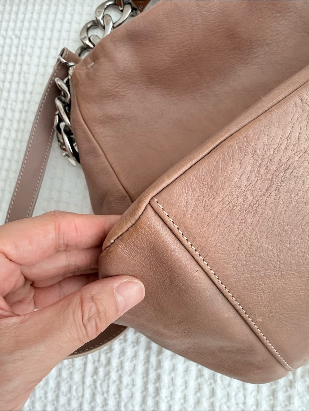 Maison Margiela Chain Shoulder Bag Brown Leather $2375 Retail Authentic - Picture 6 of 15